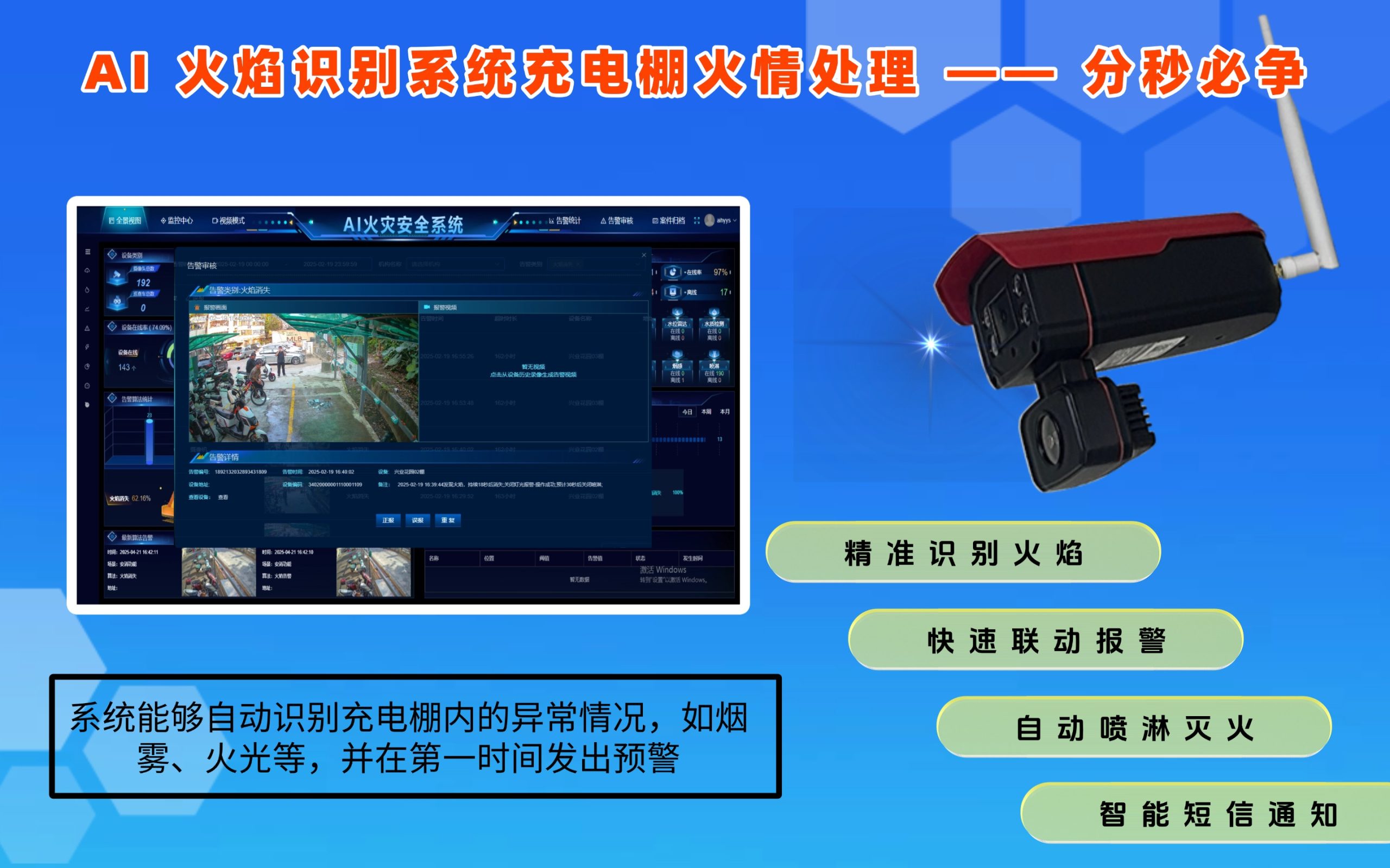 AI 火焰识别系统充电棚火情处理 —— 分秒必争 - 深圳市榕桑科技有限公司